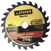 Диск пильный по дереву MASTER «OPTI-Line» (160 х 20 мм; 24Т) для циркулярных пил Stayer 3681-160-20-24