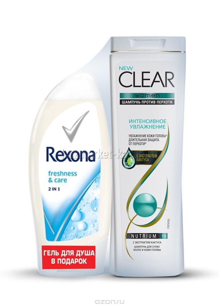 Подарочный набор CLEAR шампунь 400 мл + гель для душа Rexona 250 мл