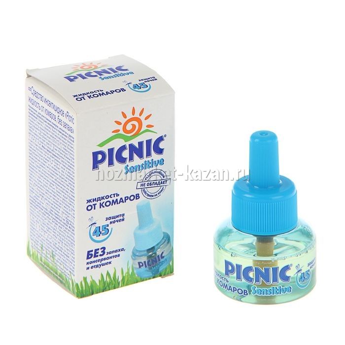 Жидкость от комаров Picnic Sensitive, 45 ночей, 30 мл