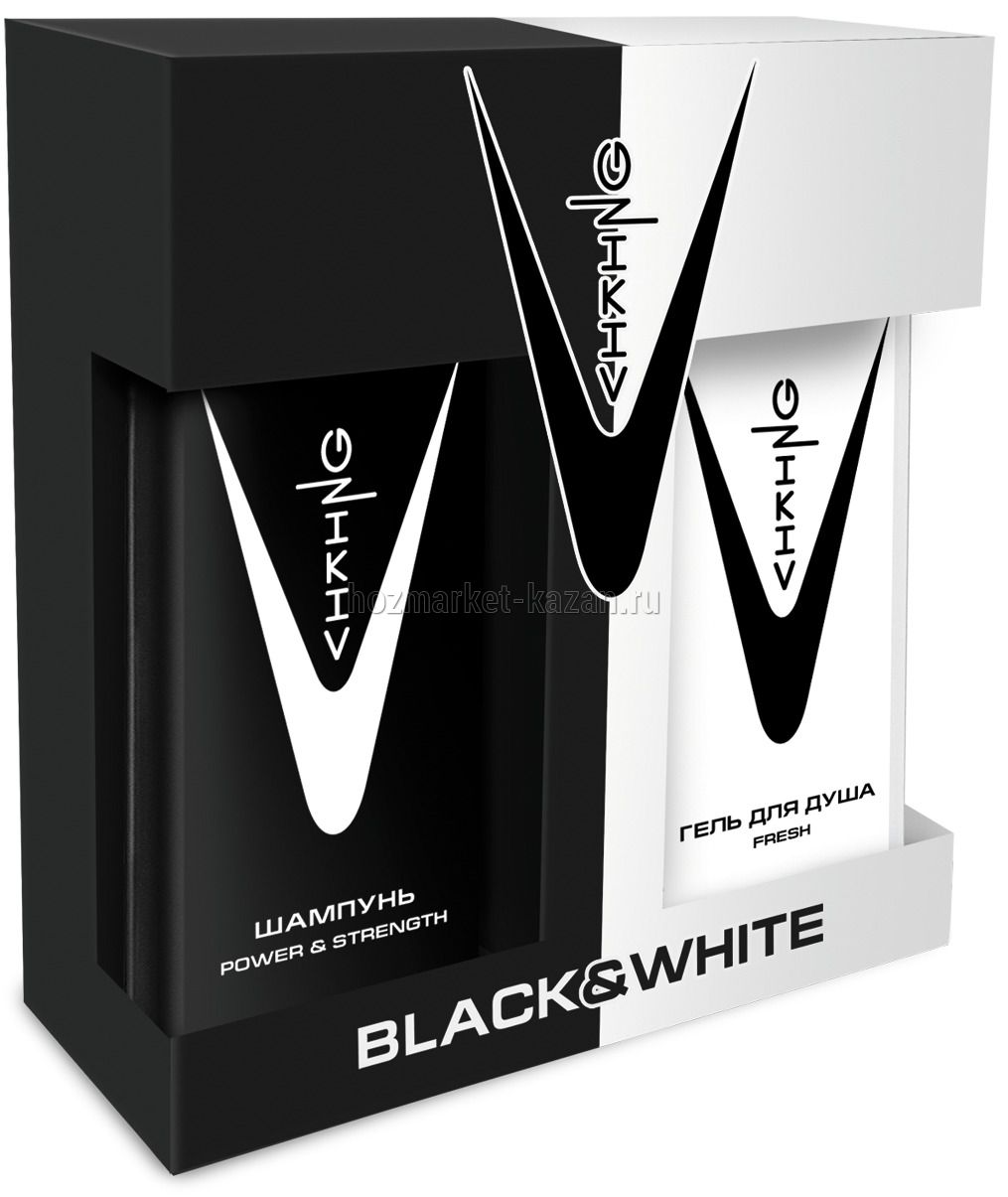 Подарочный набор Viking «BLACK & WHITE» (Шампунь + Гель для душа)