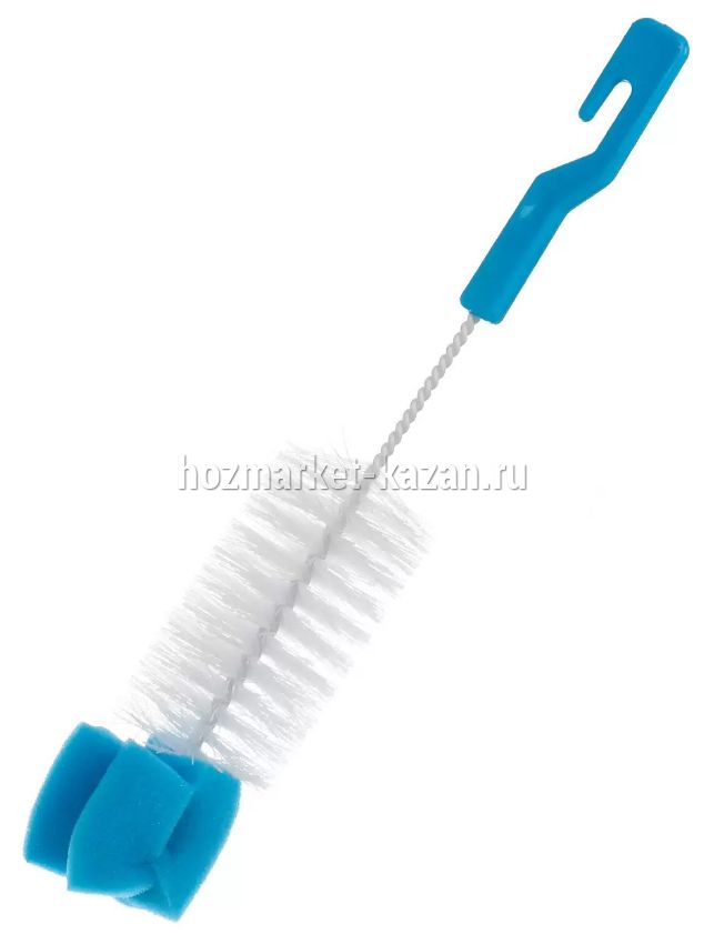 Ерш для мытья бутылок 28см с губкой