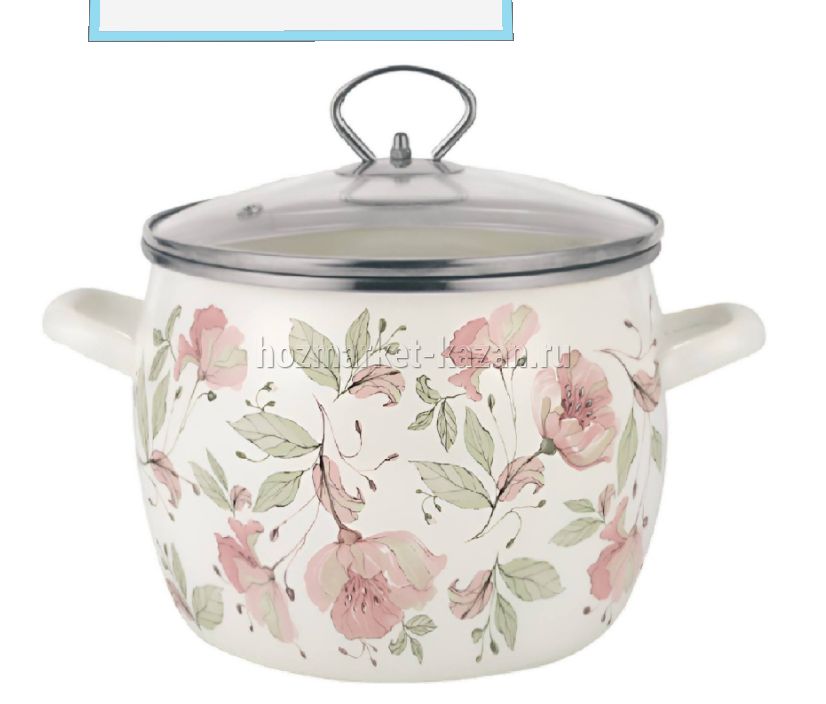 Кастрюля эмаль 3,2л «Цветочный уют»