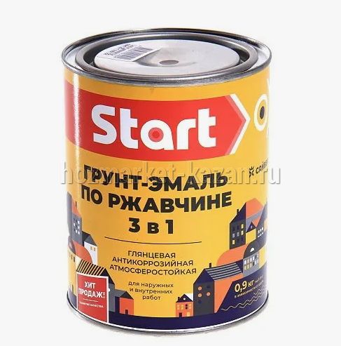 Грунт-эмаль по ржавчине 3в1 графитовый 0,8кг.