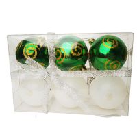 Набор елочных шаров «Зеленый микс» Euro House 6510, 6 шт