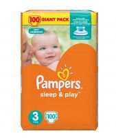 Pampers Подгузники Sleep &amp; Play 5-9 кг (размер 3) 100 шт