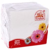 Салфетки бумажные белые, «Семья и комфорт», 100 шт