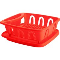 Сушилка для посуды Plastic Centre «Люкс», с поддоном, красная