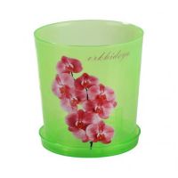 Горшок для цветов Альтернатива для орхидеи, с поддоном, цвет: зеленый, 1,8 л