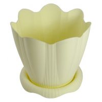 Горшок для цветов Martika «Эдельвейс», с поддоном, цвет: в ассортименте, 0,65 л