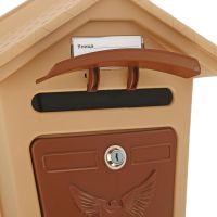 Ящик почтовый пластиковый «Элит» бежевый с коричневым (Фото 1)