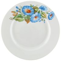 Тарелка фарфоровая «Синий цветок», диаметр 17,5 см, Кубаньфарфор