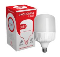 Лампа светодиодная «Экономка» LED 30 Вт, цоколь Е27 + переходник на E40 в комплекте