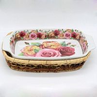 Блюдо керамическое «Розы» 28 х 16 см, Valleya 132-11