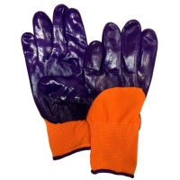 Перчатки оранжевые с фиолетовым обливом