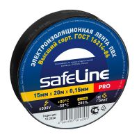 Электроизоляционная лента ПВХ 15 мм х 20 м х 0,15 мм, цвет: черный, Safeline