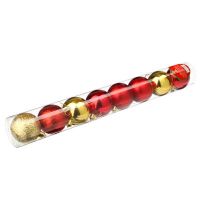 Набор шаров красный и золотой 8 шт, диаметр 6 см, пластик, СНОУ БУМ 372-388