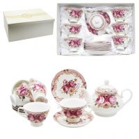 Набор чайный 13 предметов в подарочной упаковке «Розовое очарование», Valleya SNT13-15