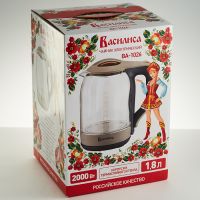 Чайник электрический 1,8 л 2000 Вт из жаропрочного стекла, ВАСИЛИСА ВА-1026 (Фото 1)