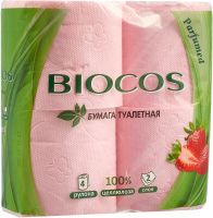 Туалетная бумага «BioCos» 2-ух слойная, 4 шт