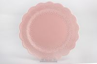 Тарелка Кружево розовое 26 см, круг, LS-008P