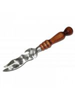 Нож шампурный с узором и деревянной ручкой 270(150)*45*2,5