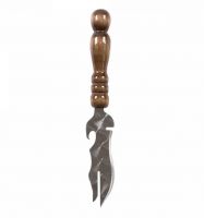 Нож шампурный с узором и деревянной ручкой 310(150)*45*2,5