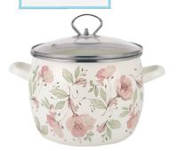 Кастрюля эмаль 5,3л «Цветочный уют»