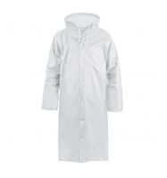 Плащ дождевик с капюшоном на кнопках белый со светоотр